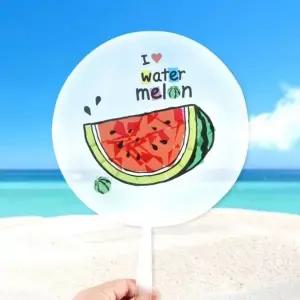 2500 DIY728 썬캐쳐투명부채만들기 수박 빛놀이 과일