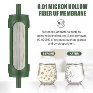 수도 필터 Westtune 야외 미니 워터 밀짚 캠핑 정화 생존 또는 비상 용품을위한 휴대용 하이킹 정수기