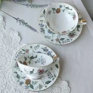 야생화 패턴 티포트 잔 커피잔 홍차컵