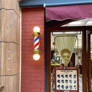 실싸인볼 입간판 바버폴 클래식 벽걸이 흰색 벽걸이형 흑백 바버샵 화이트 디자인