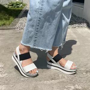 캐주얼 키높이 여자 통굽 스트랩 밴딩 여성 샌들 여름 슬리퍼 3colors 2259987 J