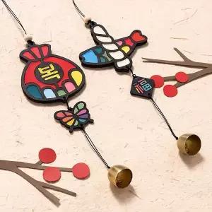 [문구티쳐] 민화 KC인증 클레이 새해 도어벨 (2종택1) DIY 액막이 명태 추석 명절맞이 전통소품 만들기 현관문종 창의교육