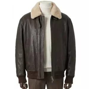 [롯데백화점]지이크 F/W 럭셔리 무스탕 세미오버핏 레더 자켓 브라운 PHG9005