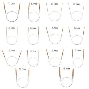 스테인레스 스틸 원형 대나무 뜨게 튜브  후크  DIY 공예 의류 스웨터 재봉 도구  80cm 길이  2.0mm-10.0mm