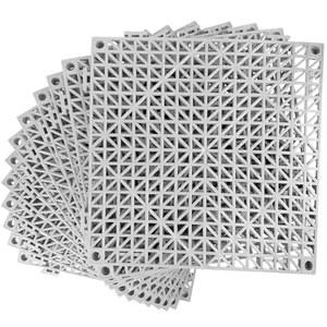 마이파미레아 모듈식 연동 쿠션 12팩 11.8인치 x 고무 바닥 타일 미끄럼 방지 배수 매트 데크, 수영장, 야외 샤워실, 파티오, 발코니, 실내 욕실, 주방, 마당(게리)