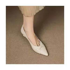 여성용 플랫 양가죽 스틸레토 미들 펌프스 소프트슈즈 오피스룩 작업화 CH5