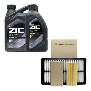 쏘나타DN8 2.0 가솔린 엔진오일 지크 X7 제로 0W30 5리터 순정 오일필터 에어필터