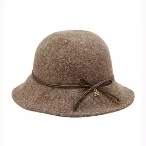 헤지스 HAZZYS 베이지 스트랩 울혼방 니트 벙거지 모자 HILG4F813I2