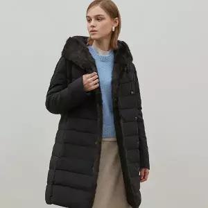 르오트 천연 머스크랫 퍼 FUR 스트레치 다운코트 1019502