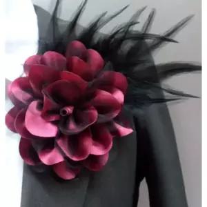 우아한 여성 호스트 와인레드 코사지 브로치 남성