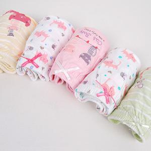 필굿 여아동 유아 주니어 순면 삼각팬티세트 냥이 5매 아기 초딩 초등학생 중학생 청소년속옷