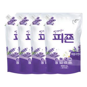 피죤 섬유유연제 리필 1600ml 4개 퍼플 라벤더 피존