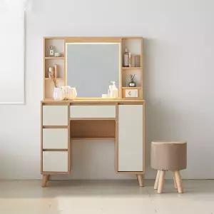 장인가구 스키니 멀티 수납조명화장대 세트