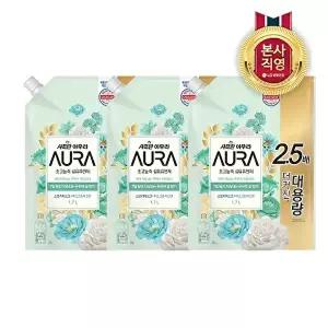 [LG생활건강]샤프란 아우라 섬유유연제 리필 1.7L 스모키머스크 X 3개