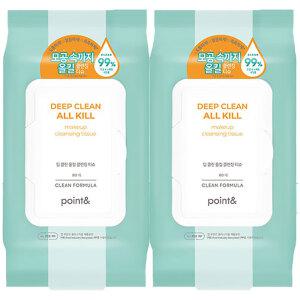 애경 포인트 딥클린 올킬 클렌징티슈 80매 2개
