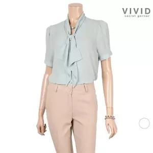 [하프클럽/비비드시크릿가너] 나비스카프 진주반팔 블라우스 VS024042