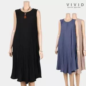 [하프클럽/비비드시크릿가너]민소매나시플리츠쉬폰원피스 VS126017