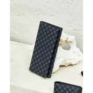 [롯데백화점]닥스 액세서리 [선물포장/쇼핑백동봉][LOUIS PVC]블랙 가죽 로고 DD 패턴 장지갑 DBWA2F121BK