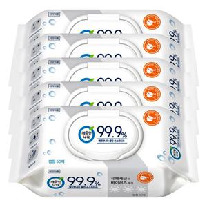 깨끗한나라 클린 손소독 티슈 캡형 60매 X 5개