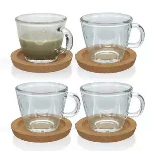 [텐바이텐]글라스락 퓨전커피잔240ml(코르크받침) 4인세트