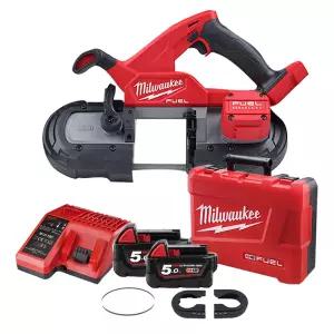 밀워키 M18 FBS85-502C 충전 밴드쏘 18V 5.0Ah 배터리 2개 세트