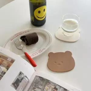 [텐바이텐]페이퍼가든 베이베어 실리콘 티코스터 화이트 곰돌이 홈카페