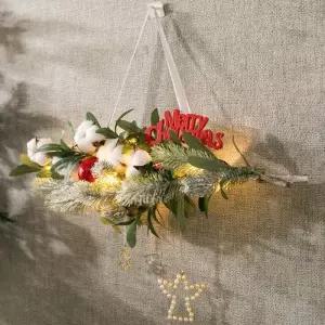 [텐바이텐]크리스마스 가랜드 벽장식 LED 목화 천사 55cm 소품 벽걸이