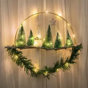 [텐바이텐]크리스마스 리스 벽장식 LED 반클미니트리 메탈링 40cm 소품