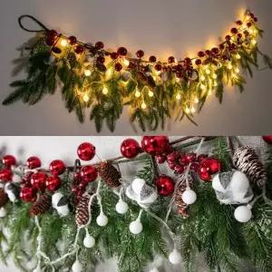 [텐바이텐]크리스마스 가랜드 벽장식 LED 록키 목화솔 185cm 소품 벽걸이