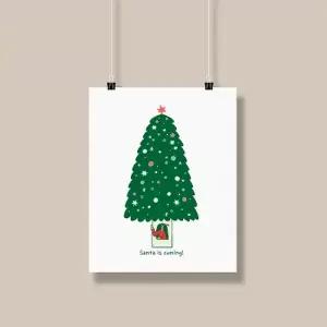 [텐바이텐]패브릭포스터 SANTA IS COMING 크리스마스 데코 성탄절홈파티