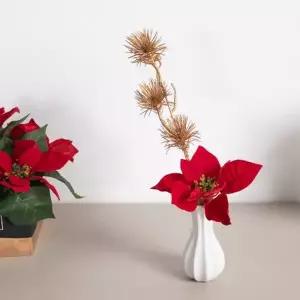 [텐바이텐]크리스마스 장식 포인세티아 조화 화병 엔틱솔 set 30cm