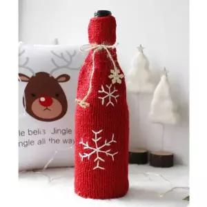 [텐바이텐]크리스마스 눈꽃 뜨개 와인 커버 덮개 1p 술병 술 포장