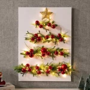 [텐바이텐]크리스마스 액자 트리 벽 장식 LED 아이볼 캔버스 70cm