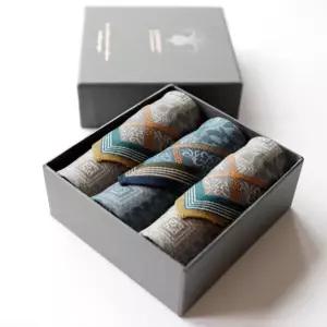 [러쉬룸/폴엔나나/헤리티지]5+1이벤트, 남자 고급 자카드 면코튼 손수건,직접 쓰는 메시지 3개입 선물박스