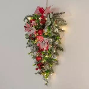 [텐바이텐]크리스마스 벽장식 트리 LED 스노우베리 75cm 벽걸이 소품