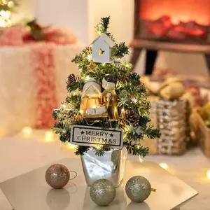 [텐바이텐]크리스마스 미니트리 화분 완제품 풀세트 LED 예수 탄생 26cm