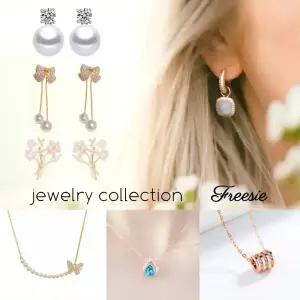 1월 즉할 [freesie] 14K 귀걸이 목걸이 진주 귀걸이 순은목걸이 은 실버 s925 쥬얼리 주얼리세트