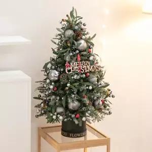 [텐바이텐]크리스마스 미니트리 화분 완제품 LED 올리브 글로시 80cm