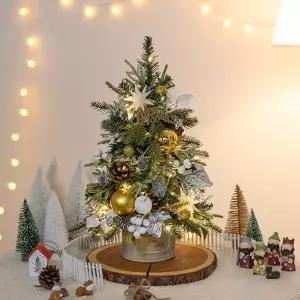 [텐바이텐]크리스마스 미니트리 화분 완제품 풀세트 LED 하드설 50cm