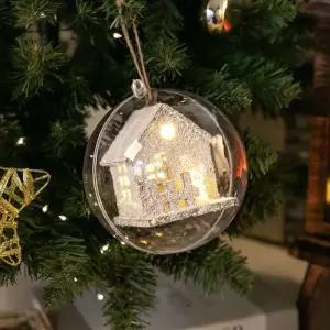 [텐바이텐]크리스마스 투명 볼 장식 스노우 하우스 벌룬볼 15cm DIY 트리