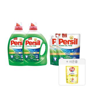 퍼실 파워젤 드럼/일반 겸용 액체세제 2.7L, 2개+리필 1.8L, 2개+증정(프릴 시크릿 오브 베이킹소다 레몬 300ml, 1개)