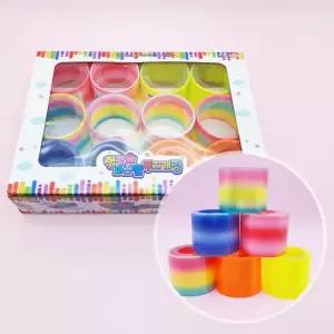 K71) 1500 형광 파스텔 무지개링 12개입 1박스-장난감 스프링 용수철 놀이