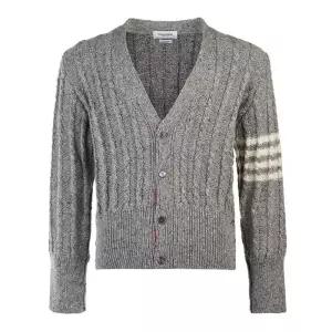 [라벨루쏘]  남성 4바 스트라이프 케이블 가디건 MKC486B Y1506 055