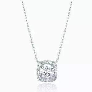 [로이드](센텀시티점)14K 1캐럿 다이아몬드 라운드스퀘어 파베 목걸이 LND24031D