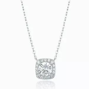 [로이드](센텀시티점)18K 1캐럿 다이아몬드 라운드스퀘어 파베 목걸이 LND24031D