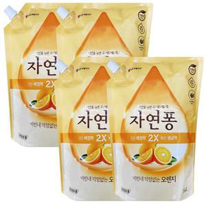 엘지생활건강 자연퐁 오렌지 주방세제 리필 1.4L 4개