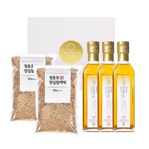 [NS홈쇼핑]정준호 양심 참기름 3본입 세트 (양심 참기름 300mlX3병+양심 참깨박 450gX2개)..[34405912]