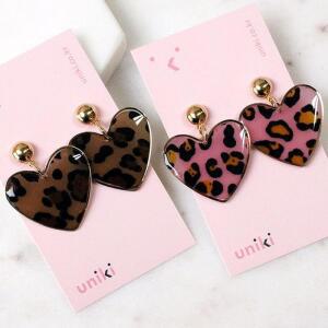 [오노마] ONM 하트파탈 호피 귀걸이/귀찌
