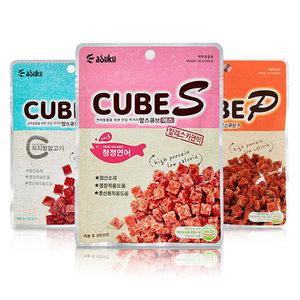 아스쿠 맘스큐브 60g 연어 / 명태 / 말고기 3개 강아지간식