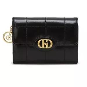 [헤지스](대구신세계)[H20크링클] 블랙 퀼팅 소가죽 3단 반지갑 HIWA4F759BK